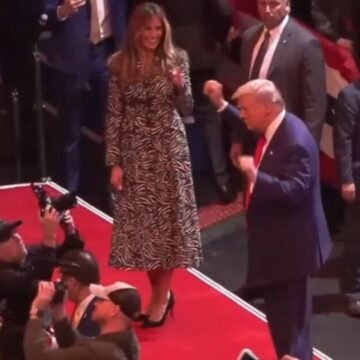 ADORABLE! Melania Trump Laughs and Points as Donald Trump Starts Dancing on Stage to Village People at Madison Square Garden (VIDEO) | The Gateway Pundit