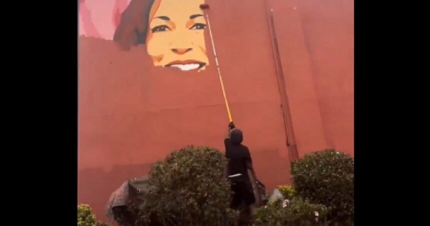 OOF! Mural of Kamala Harris in Atlanta, Georgia Already Being Painted Over (VIDEO) | The Gateway Pundit