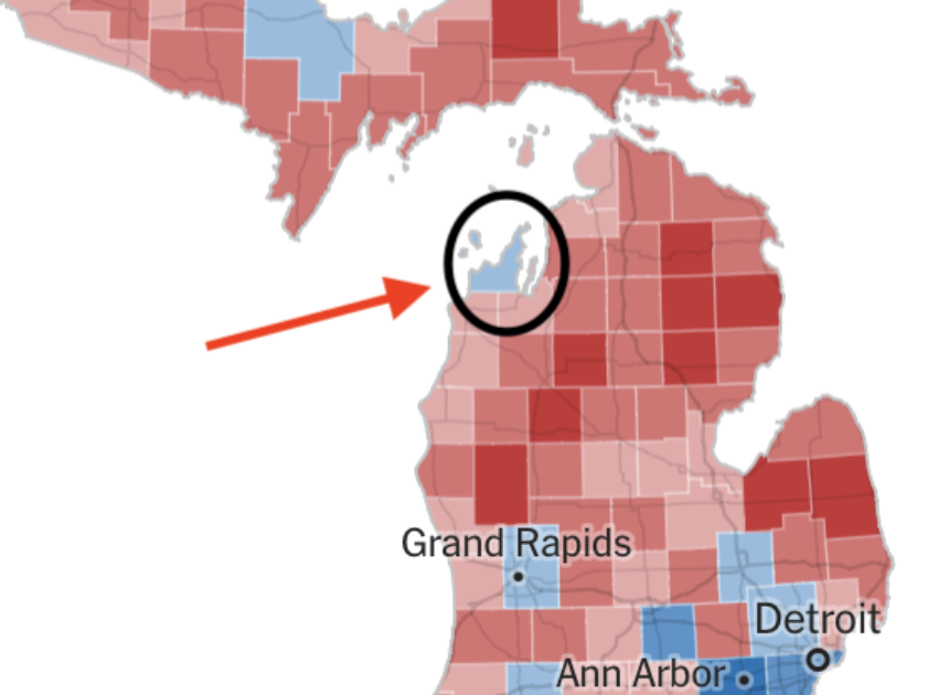 mi-map-leelanau-co-1200x630.png Four Counties In MI Find Over 26K Votes Days After The Election—Several Seats Flip From Democrat To Republican, Including One MI House Seat | The Gateway Pundit